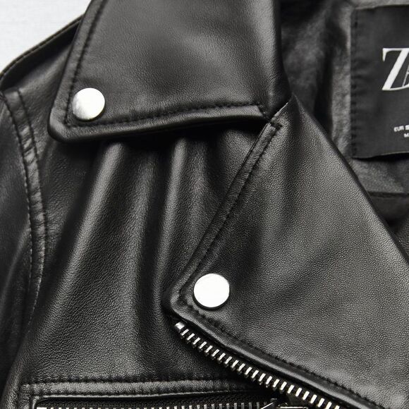 Zara GENUINE Leather Jacket New NWT - Picture 3 of 7